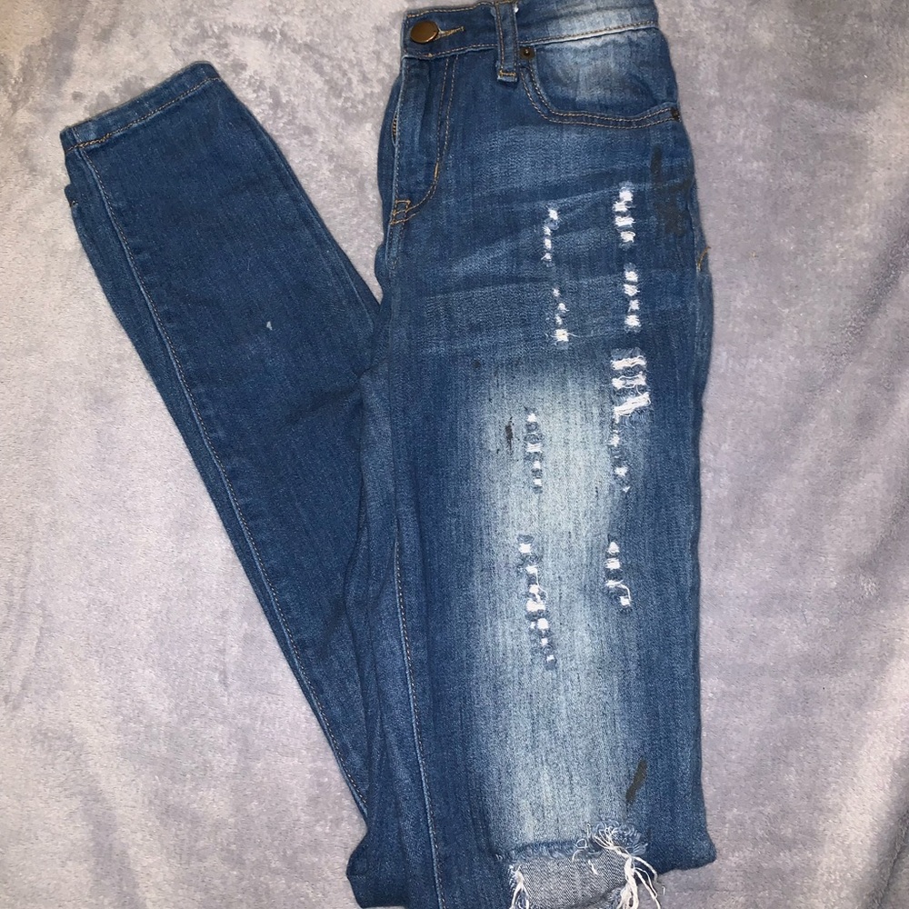 Distressed jeans